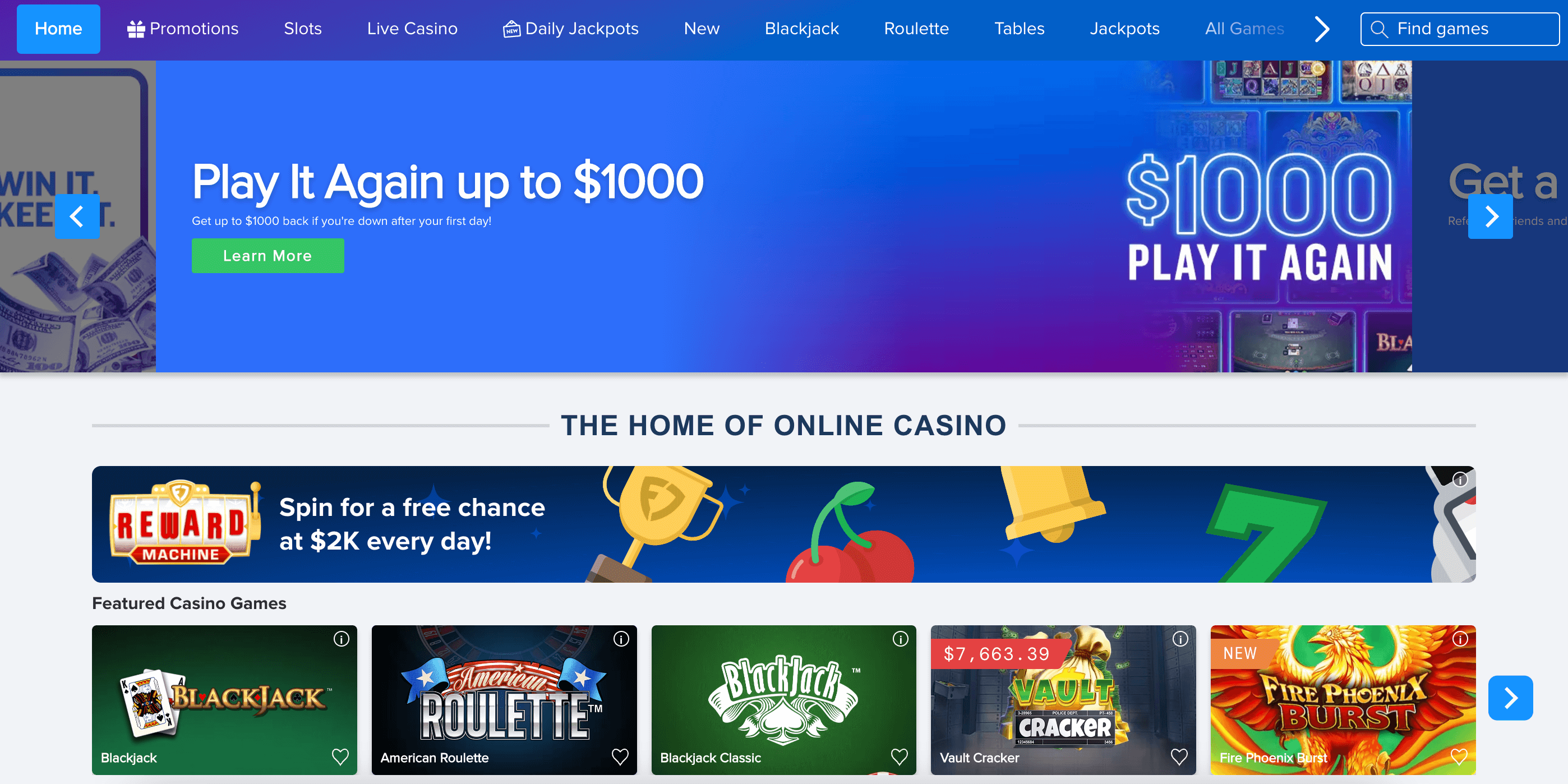 FanDuel Casino MI Home Page