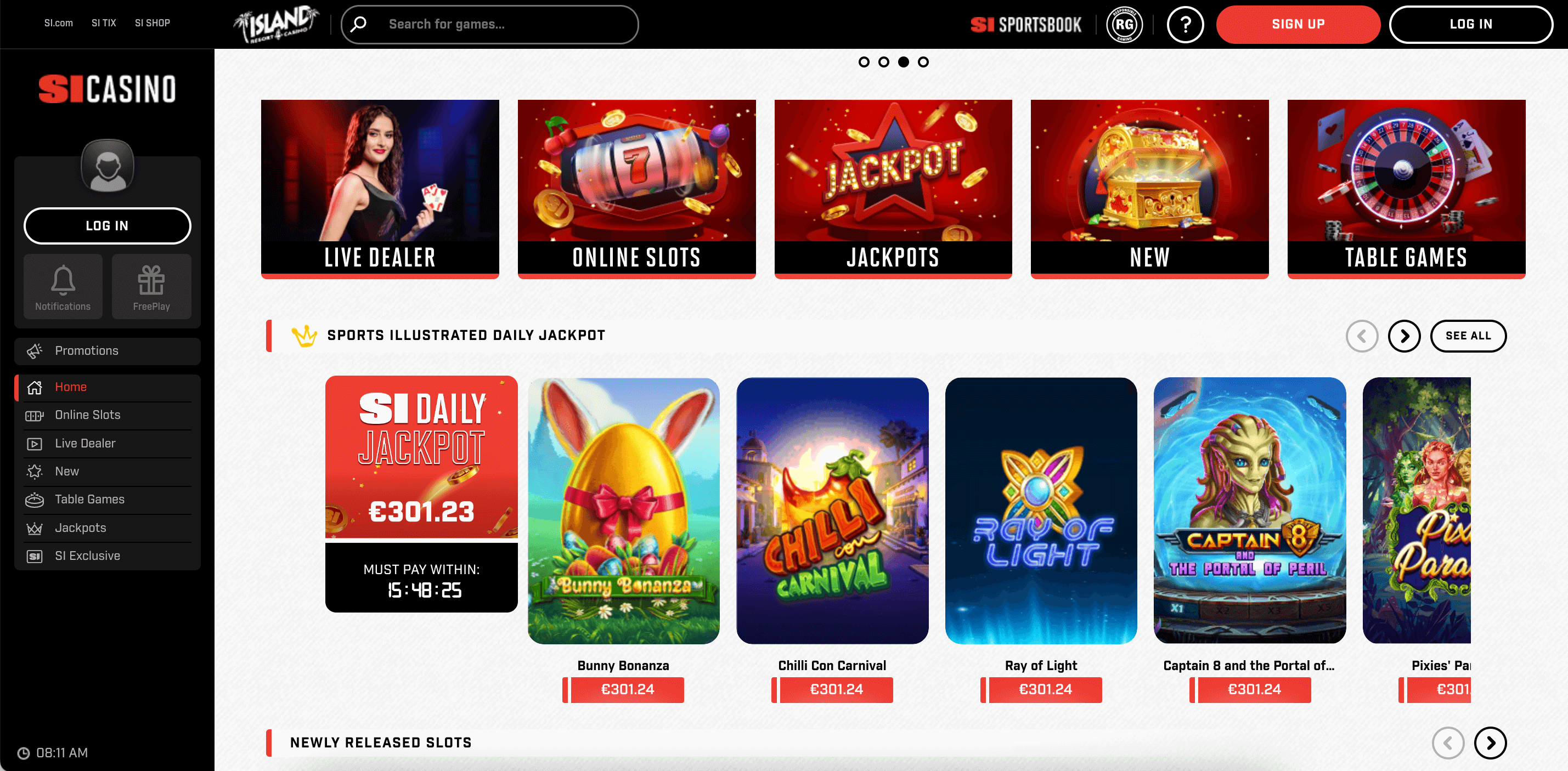 SI Casino Home Page